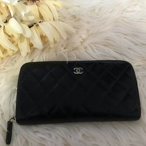 Authentic Chanel Lambskin Quilted Wallet